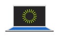 Open laptop with loading screen 2D cartoon object Royalty Free Stock Photo