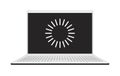 Open laptop with loading screen 2D line object Royalty Free Stock Photo
