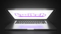 Open laptop with logo of TWITCH on the screen. Editorial conceptual 3d rendering