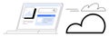 Cloud Data Access Through Digital Interface with Laptop and Simplified Cloud Icon Royalty Free Stock Photo