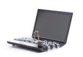 Open laptop security whit chain Royalty Free Stock Photo