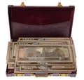 Open Briefcase of Gold Money