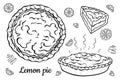 Open lemon pie black outline