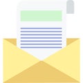 Open letter vector flat icon paper message Royalty Free Stock Photo