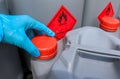 Open the lid of hazardous chemical tanks used in industry