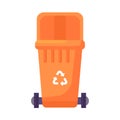 Open Lid Transportable Plastic Waste Container
