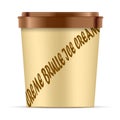 Open light brown Paper or Plastic creme brulle Cup Royalty Free Stock Photo