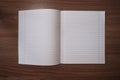 An open line notebook on the table Royalty Free Stock Photo
