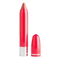 Open lipstick of a red shade in a pencil case on a white Royalty Free Stock Photo