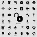 open lock icon. Detailed set of minimalistic icons. Premium graphic design. One of the collection icons for websites, web design, Royalty Free Stock Photo