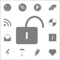 open Lock icon. Detailed set of minimalistic icons. Premium quality graphic design sign. One of the collection icons for websites Royalty Free Stock Photo