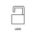 open lock icon. Element of simple web icon with name for mobile concept and web apps. Thin line open lock icon can be used for web Royalty Free Stock Photo