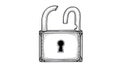 Open lock icon isolated on transparent background isolated on white background Royalty Free Stock Photo