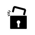 Open lock icon.Vector illustration of open lock.