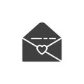 Open love letter vector icon