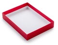 Open low empty red gift box isolated on white background. File contains clipping path. Top view Royalty Free Stock Photo