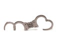 open lying white background handcuffs police