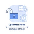 Open Maas model light blue concept icon