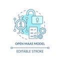 Open Maas model turquoise concept icon