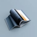 Open magazine with colorful pages white background Royalty Free Stock Photo