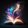 open magic book Generative AI Royalty Free Stock Photo
