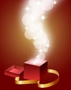 Open magic gift box Royalty Free Stock Photo