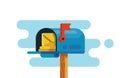 Open mail box with mails. Royalty Free Stock Photo