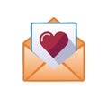 Open Mail Envelope Revealing Red Heart Symbol Message Card Illustration Royalty Free Stock Photo