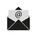 Open mail icon. Vector illustration. stock image. Royalty Free Stock Photo