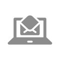 Open mail and laptop vector icon