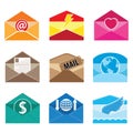 Open Mail Letter communication vector and icon