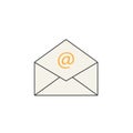 Open mail line icon, representing email, envelope