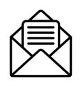 Open mail line icon