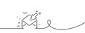 Open Mail line icon. View Message correspondence sign. Continuous line with curl. Vector Royalty Free Stock Photo