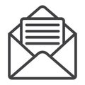 Open mail line icon, web and mobile, open letter Royalty Free Stock Photo