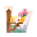 open mailbox and a bouquet of flowers inside