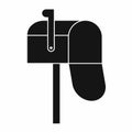 Open mailbox icon, simple style Royalty Free Stock Photo