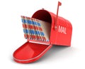 Open mailbox with letters (clipping path included)