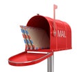 Open mailbox with letters (clipping path included) Royalty Free Stock Photo