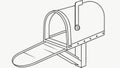 Open Mailbox Ready for Mail, Communication Vector Line Art Icon, vector design Generative AI Royalty Free Stock Photo