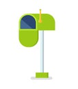 Open Mailbox Vector Isolated Icon. Letter Box