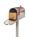 Open Mailbox With wooden box Royalty Free Stock Photo