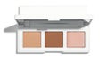 Open makeup palette with three shades on white background contou Royalty Free Stock Photo