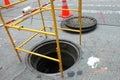 Open Manhole Royalty Free Stock Photo