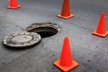 Open manhole Royalty Free Stock Photo