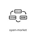 Open-market operations icon. Trendy modern flat linear vector Op