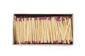 open match box with unlit matches isolated on a white background. top view Royalty Free Stock Photo