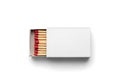 Open matchbox with red matches Royalty Free Stock Photo