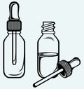 Open medicine bottle with a dropper