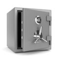 Open metal bank safe